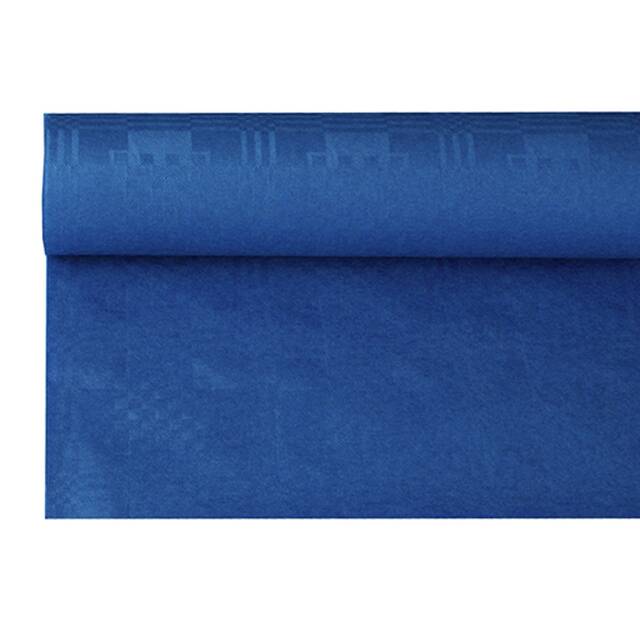 12 Stck Papiertischdecke dunkelblau mit Damastprgung 6 x 1,2 m