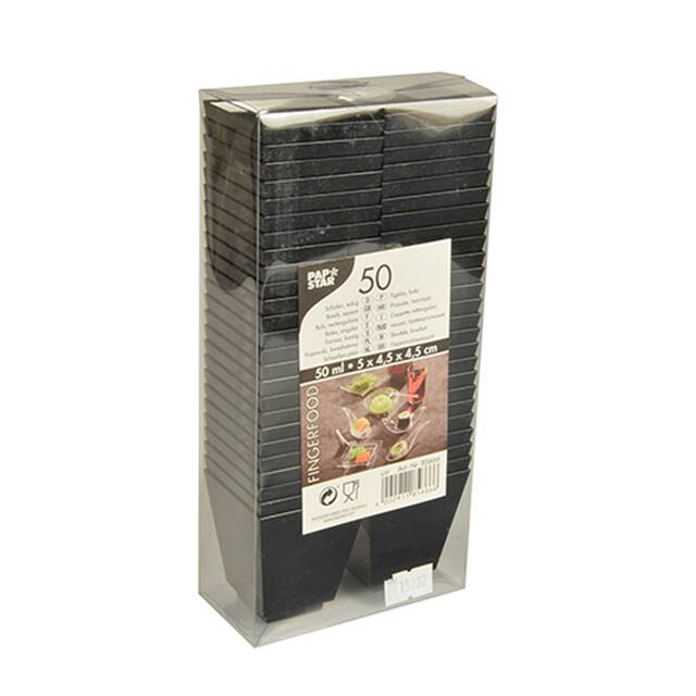 800 Stück Fingerfood-Schalen eckig, 50 ml schwarz