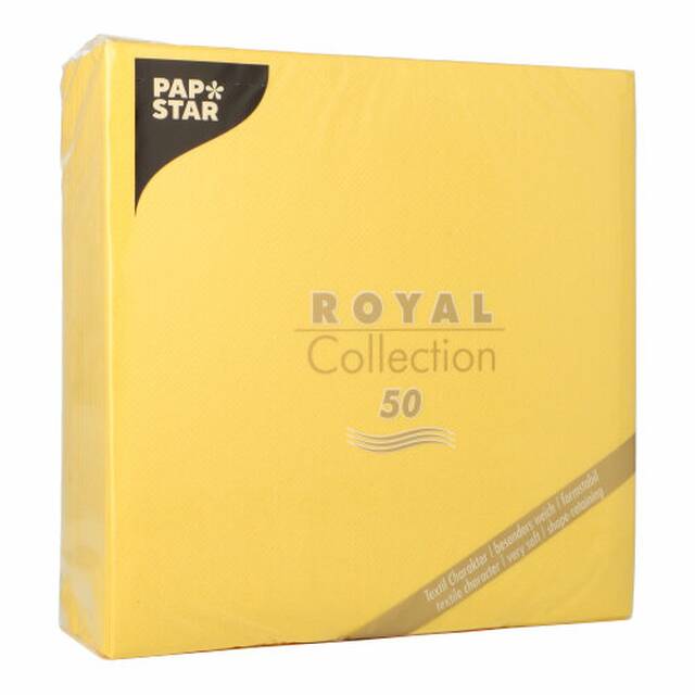 250 Stck Servietten, gelb  ROYAL Collection  1/4-Falz 40 x 40 cm