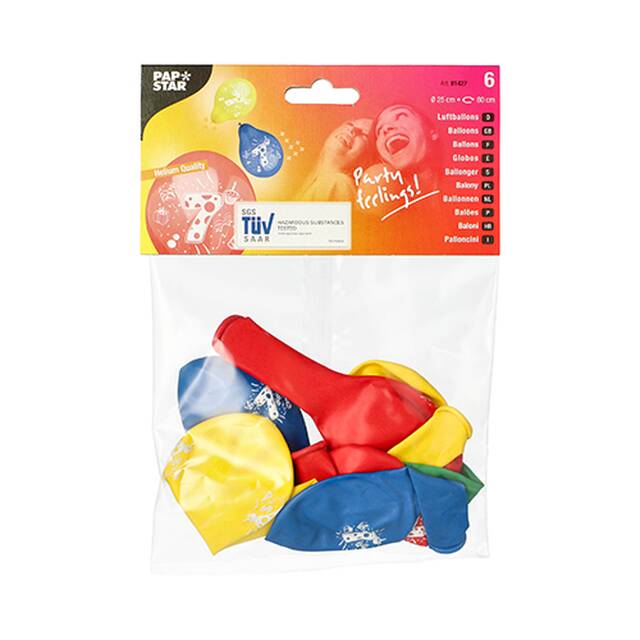 72 Stck Zahlenluftballons  25 cm farbig sortiert  7 