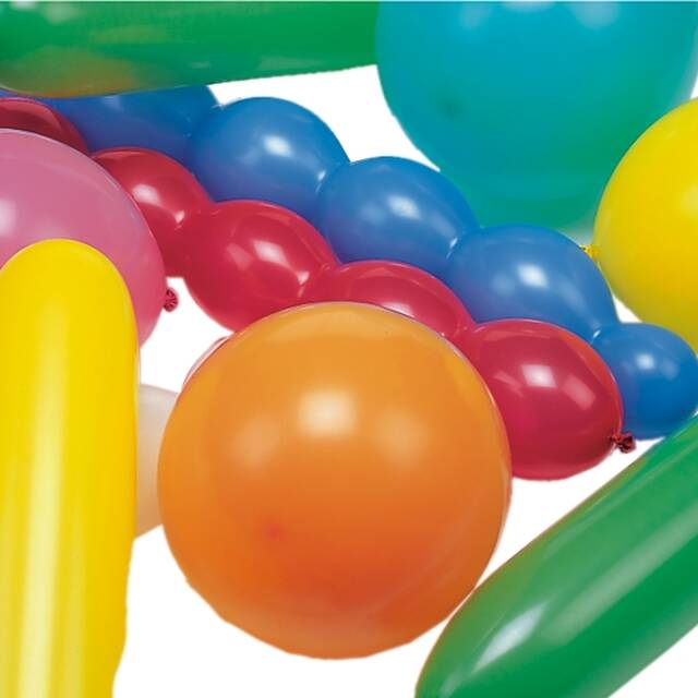 375 Stck XXL-Luftballons farbig sortiert  verschiedene Formen , extra gro