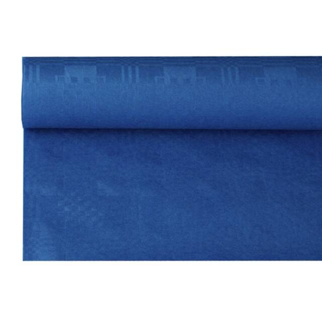 12 Stck Papiertischdecke dunkelblau mit Damastprgung 8 x 1,2 m