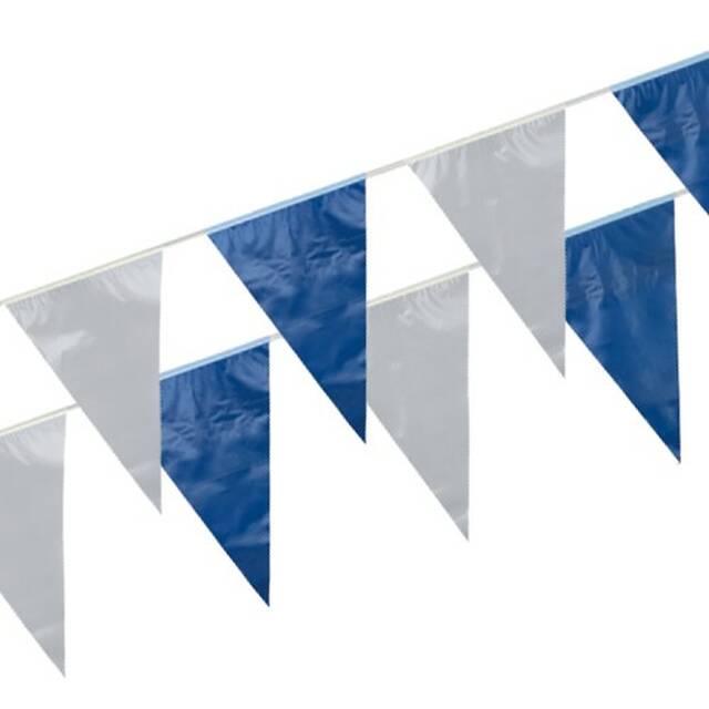 5 Stck Wimpelkette, blau/weiss Folie 10 m wetterfest