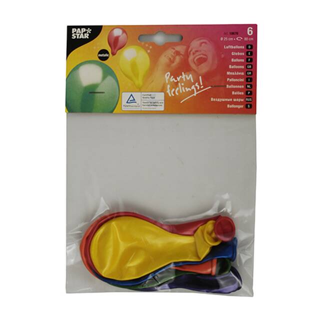 90 Stck Metallic Luftballons  25 cm farbig sortiert