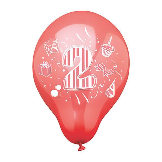 72 Stck Zahlenluftballons  25 cm farbig sortiert  2 
