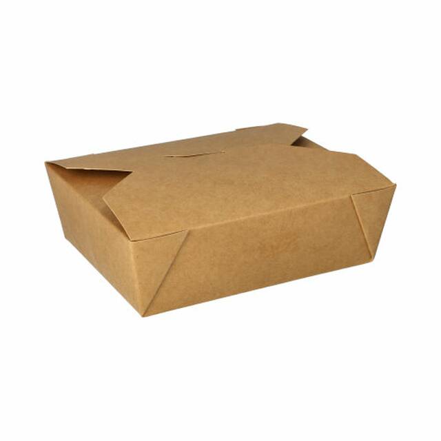 150 Stück Lunchboxen, Pappe 1000 ml 13,5 x 16,5 cm x 5 cm braun