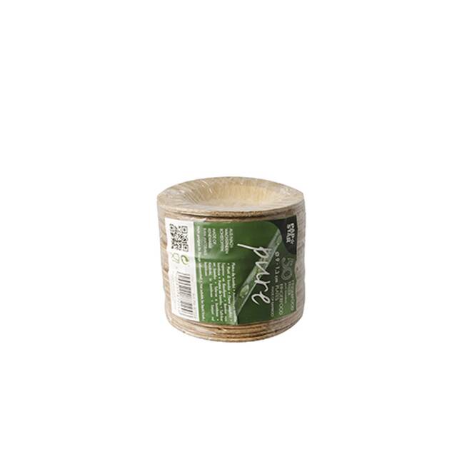 500 Stck Fingerfood-Bambus Teller  pure , rund  9 cm
