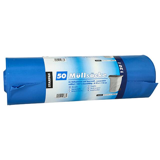 200 Stck Mllscke, 120 l, H 110 x B 70 cm, blau