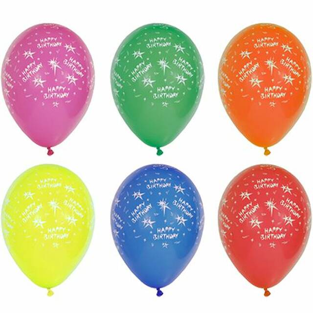 120 Stck Luftballons  29 cm farbig sortiert  Happy Birthday 