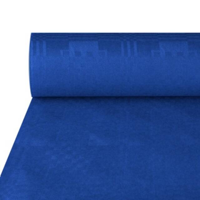 4 Stck Papiertischdecke, dunkelblau mit Damastprgung 50 x 1 m