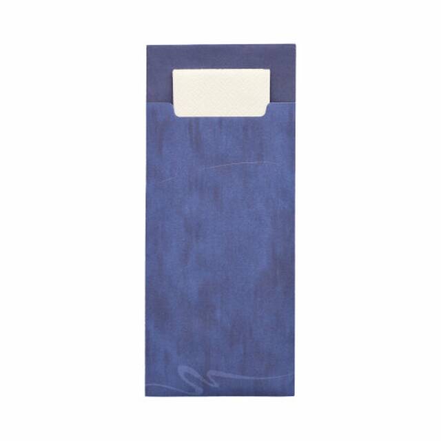 520 Stck Bestecktaschen blau, 20 x 8,5 cm, inkl. weier Serviette 33 x 33 cm 2-lag.