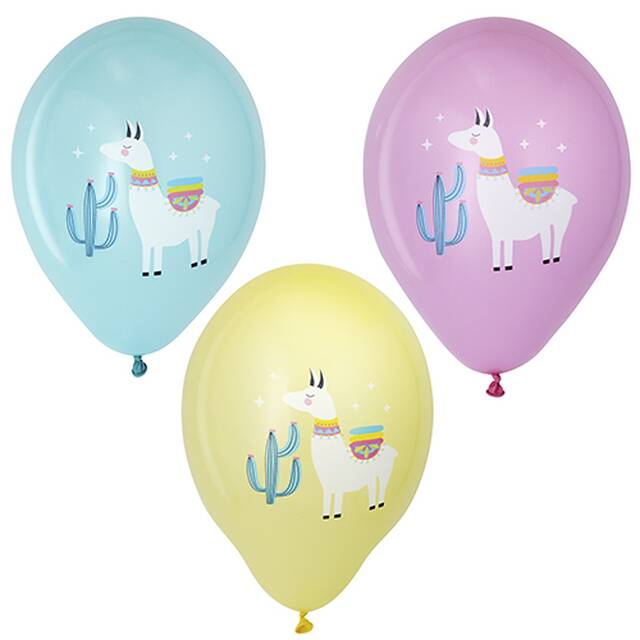 72 Stck Luftballons mit Lama-Muster  29 cm farbig sortiert  Lama 