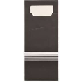 520 Stück Bestecktaschen  Stripes  schwarz/weiss, 20 x...