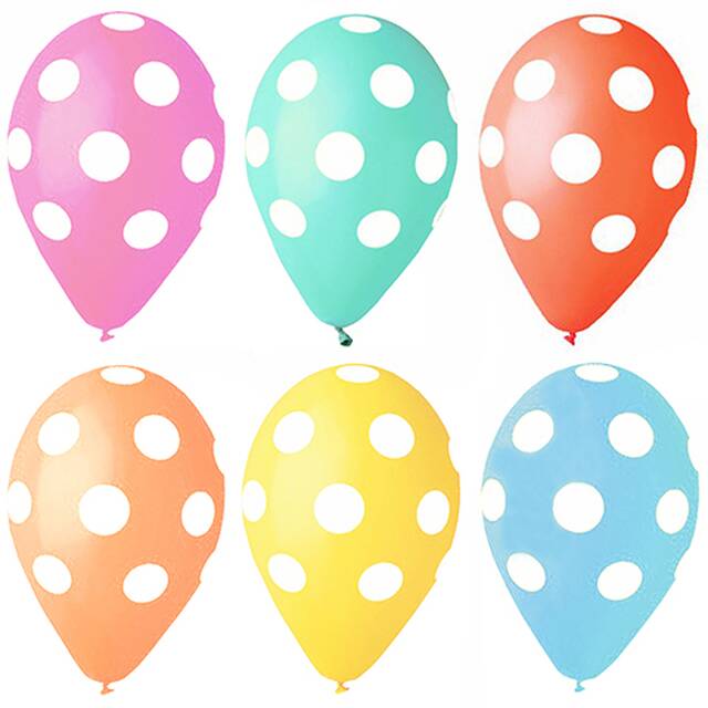 72 Stck Luftballons  29 cm farbig sortiert  Dots 