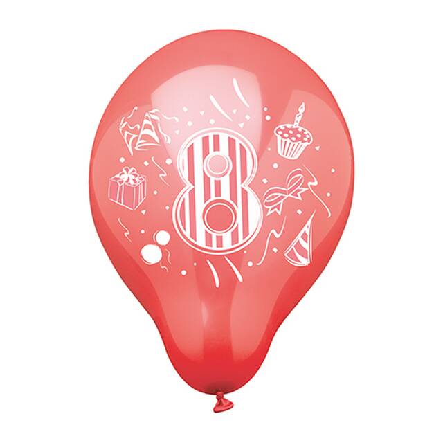 72 Stck Zahlenluftballons  25 cm farbig sortiert  8 