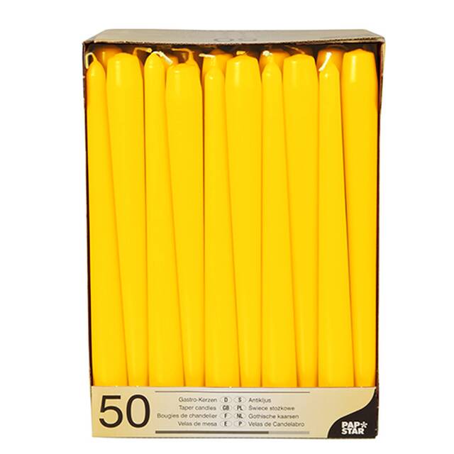 100 Stck Leuchterkerzen gelb  2,2 cm  25 cm