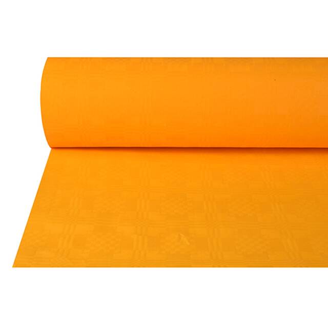 4 Stck Papiertischdecke orange mit Damastprgung 50 x 1 m