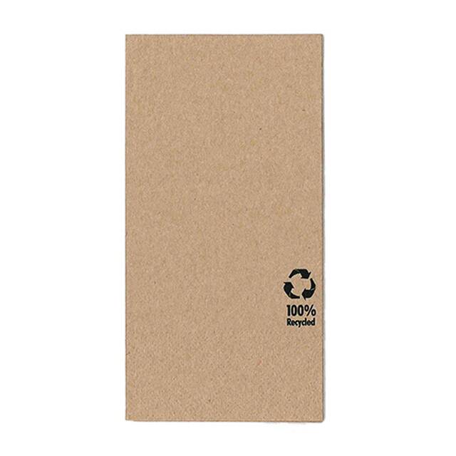 600 Stck Servietten, 3-lagig 1/8-Falz 33 x 33 cm natur aus recyceltem Papier