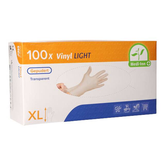 1000 Stck Vinylhandschuhe, gepudert, transparent, Gre XL,  Medi-Inn PS   Light 