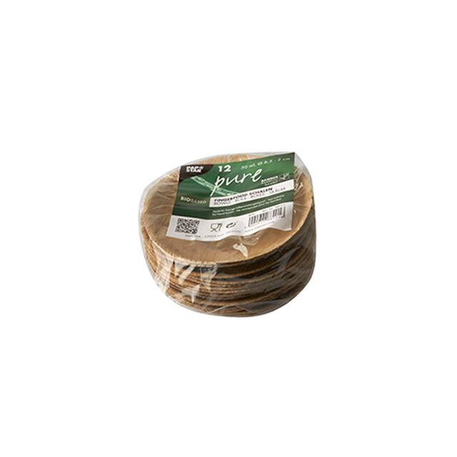 144 Stck Fingerfood - Schalen aus Bambus  pure , rund, 50 ml