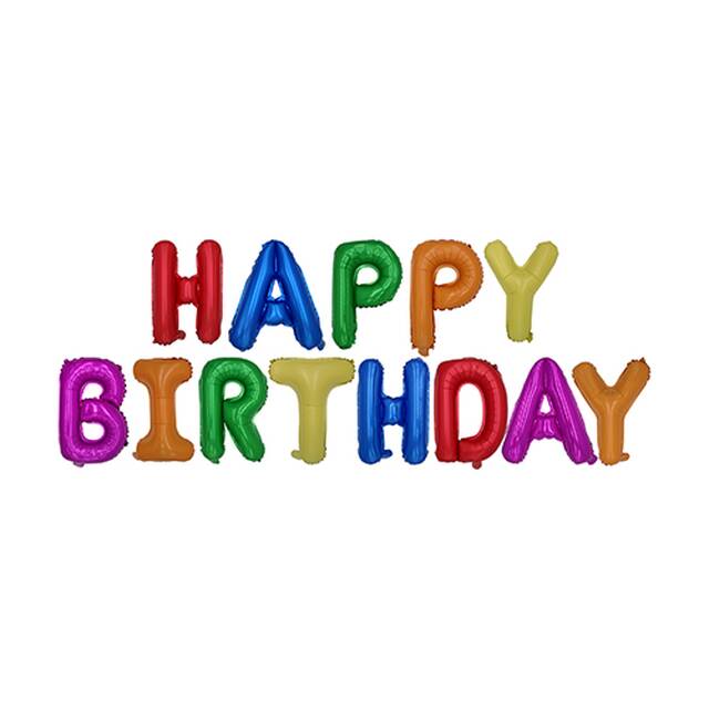 12 Stck Geburtstag Luftballons aus Folie, farbig sortiert  Happy Birthday 