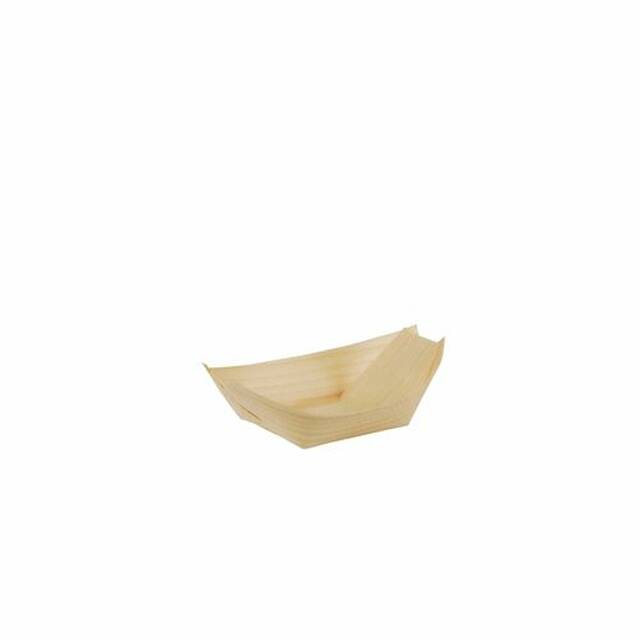 144 Stck Fingerfood-Schalen, Holz  pure  8,5 x 5,5 cm  Schiffchen 