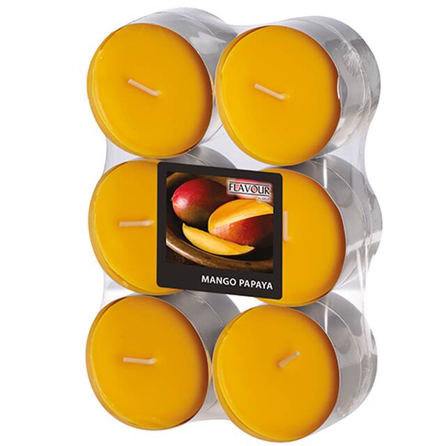144 Stck Maxi-Duftteelichter, Mango-Papaya,  58 mm  24 mm,  Flavour 