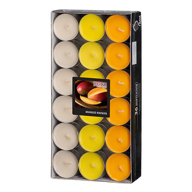 288 Stck Duftteelichter, Mango-Papaya,  38 mm  17 mm,  Flavour 