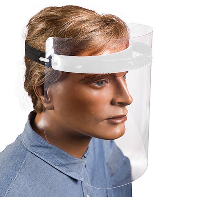 12 Stck Gesichtsschutzmaske inkl. 2 Visiere, 25 cm, weiss, zum Selbstaufbau