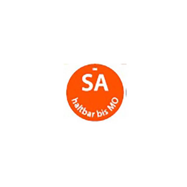 500 Stck HACCP Etiketten  19 mm orange  Dissolve Mark  SA haltbar bis MO, vllig auflsbar
