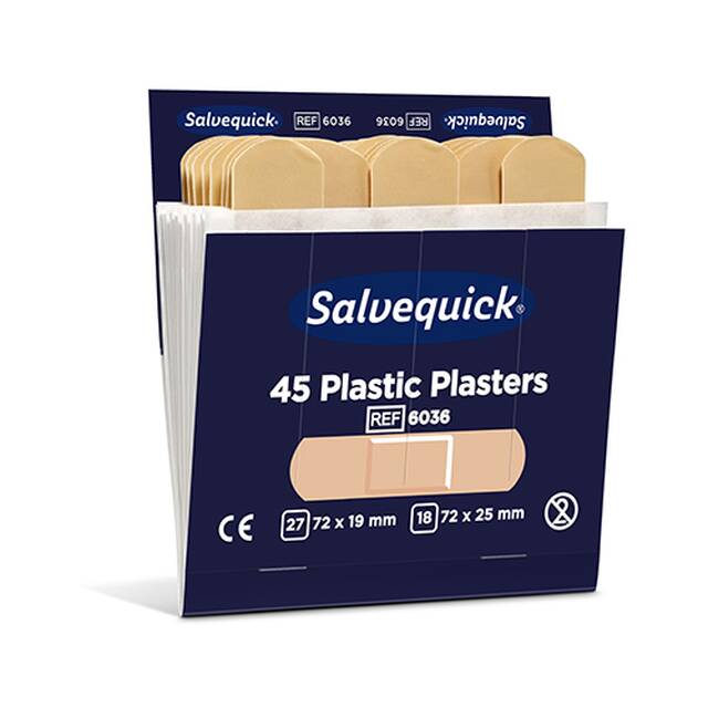 60 Stck  Cederroth  Salvequick 45 Plastic Pflaster, blau, Pflaster-Refill
