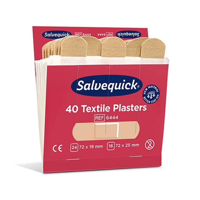 60 Stck  Cederroth  Salvequick 40 Textile Pflaster rot, Pflaster-Refill
