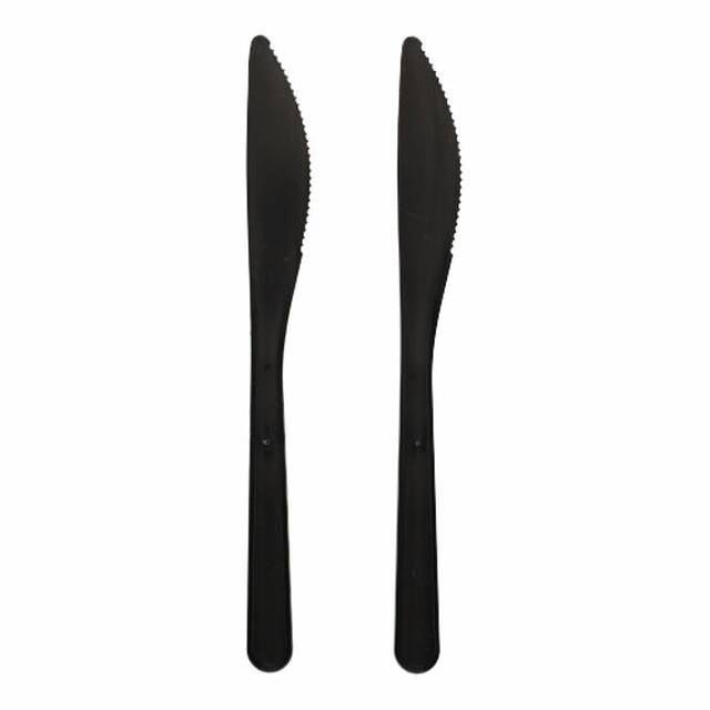 1000 Stck Messer (Mehrweg), PP, 18,5 cm, schwarz, extra stabil