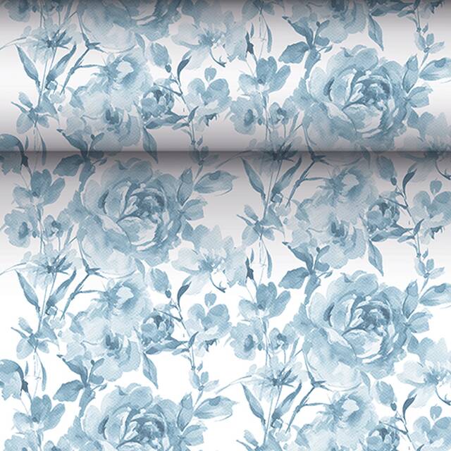 4 Stck Tischlufer, blau, stoffhnlich, PV-Tissue Mix,  ROYAL Collection , 24 m x 40 cm,  Rose 