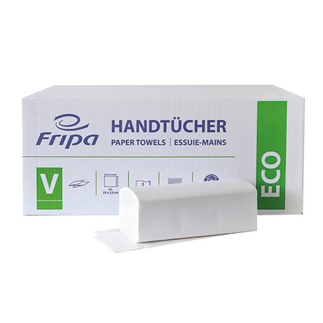 3200 Stck Handtuchpapier V-Falz 25 x 23 cm weiss  Eco  2-lagig (20x160)