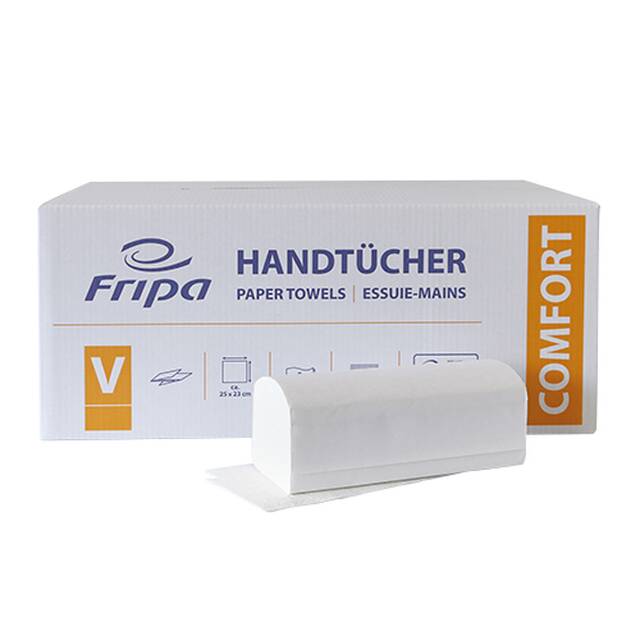 3200 Stck Handtuchpapier V-Falz 25 x 23 cm hochweiss  Comfort  2-lagig (20x160)