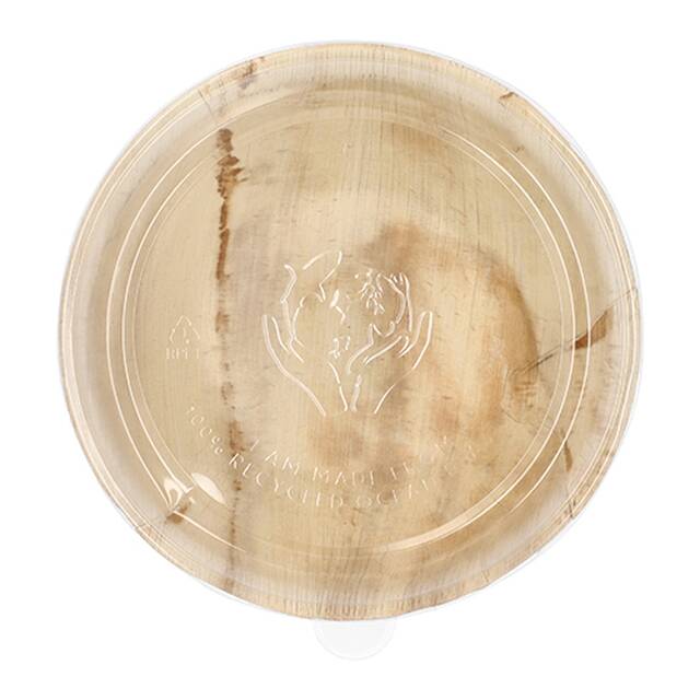 50 Stck Palmblatt Schale, mit transparentem Deckel aus rPET,  21 cm  8,3 cm