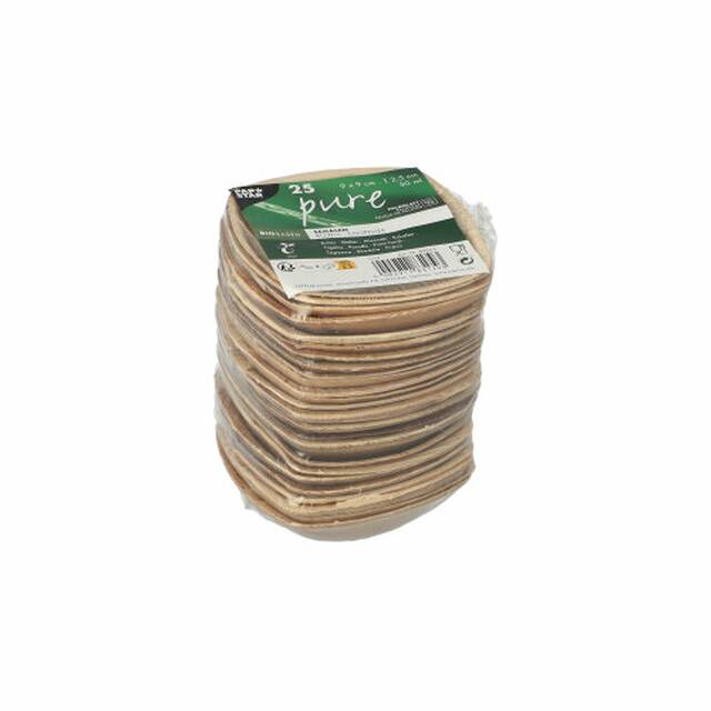 100 Stck Schalen aus Palmblatt  pure  50 ml 9 x 9 cm natur  QUADRATO 