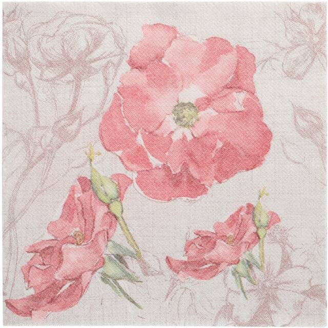 250 Stck Servietten  ROYAL Collection  1/4-Falz 40 x 40 cm rosa  Blossom 