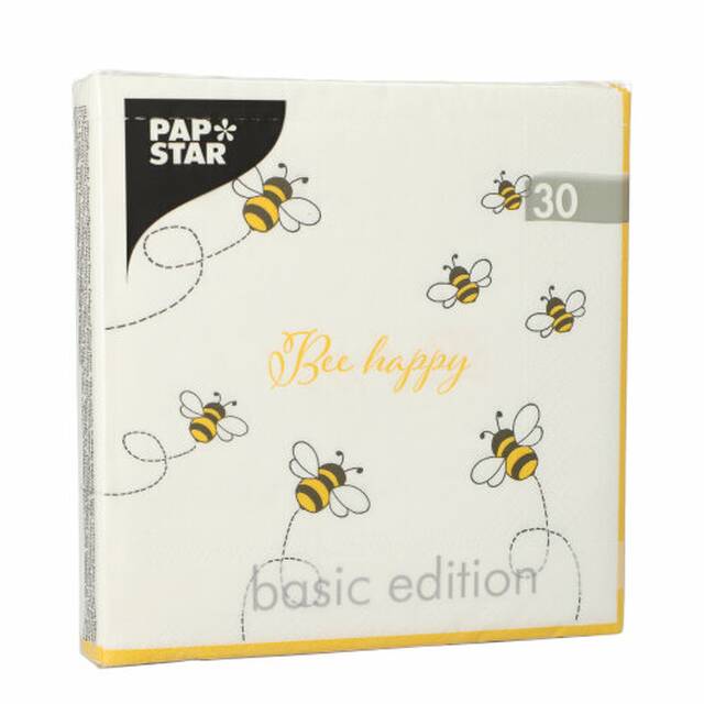 360 Stck Servietten, 3-lagig 1/4-Falz 33 x 33 cm  Bee Happy 