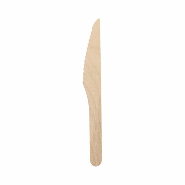 180 Stück Holzmesser  pure  16,5 cm natur